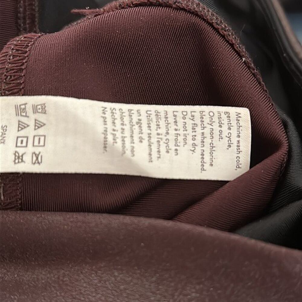 Spanx Leggings Faux Leather Womens Small Maroon High Rise Shaping Ankle - Picture 12 of 13
